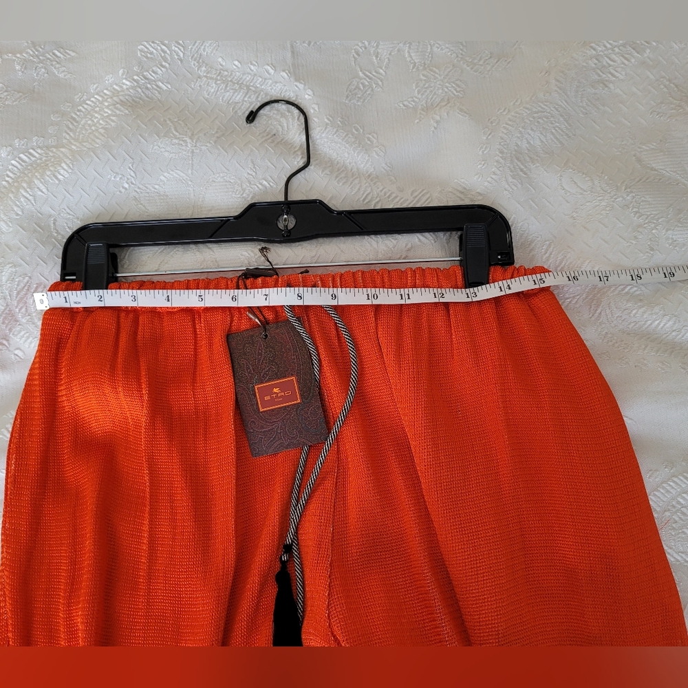 Etro Vibrant Orange and Blue Wide Leg Pants - Picture 4 of 13